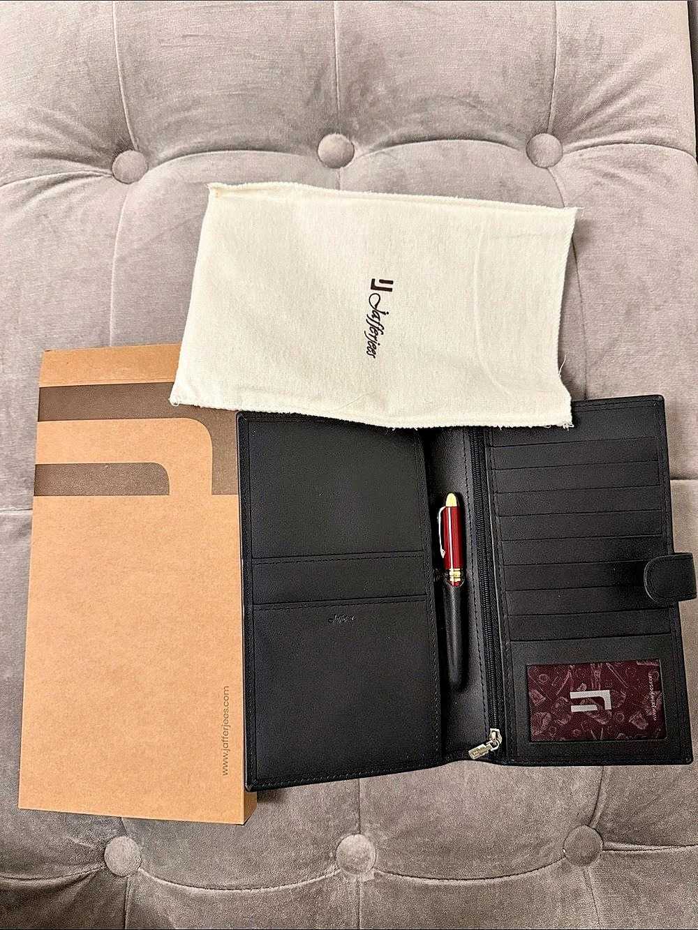 Jafferies Leather Organizer Wallet in Black & Brown Like New